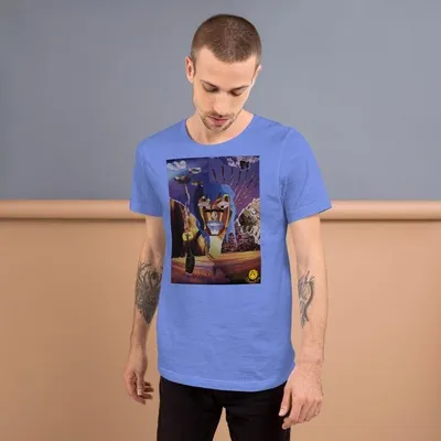 Fantasy Collage Graphic Tee – Abstract Face & Sunset City – Artsy Unisex Shirt