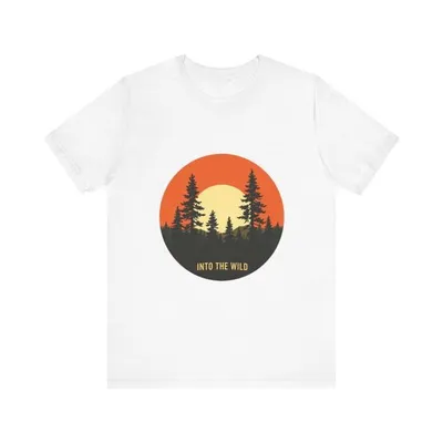 Retro Forest Pines Sunset T-Shirt