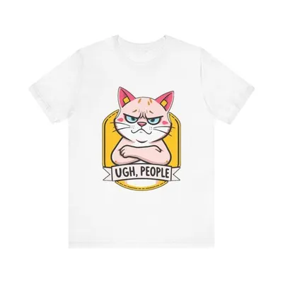 Grumpy Cartoon Cat Crossed Funny T-Shirt