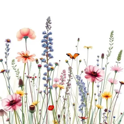 Wildflower Meadow Watercolor Printable Wall Art