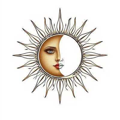 Sun And Moon Boho Illustration Printable Wall Art
