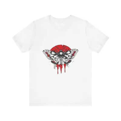 Moth Skull Pattern Wings Edgy Grunge T-Shirt