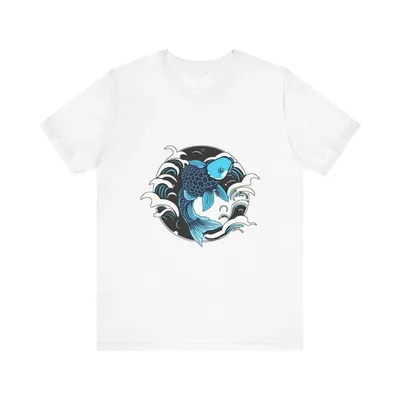 Koi Fish Swimming Among Japanese Ukiyo-e T-Shirt