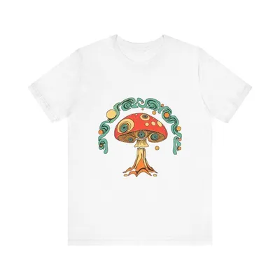 Trippy Mushroom Swirling Eyes Psychedelic 70s Retro T-Shirt