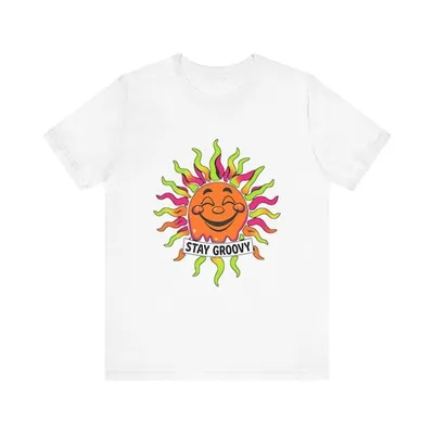 Melting Smiley Sun Wavy Psychedelic 70s Retro T-Shirt