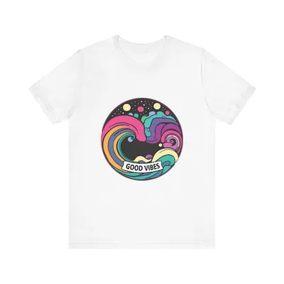 Groovy Rainbow Waves Rolling Psychedelic 70s Retro T-Shirt