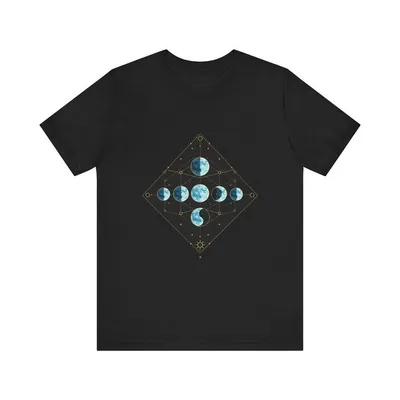 Row Moon Phases Connected Celestial Mystical T-Shirt