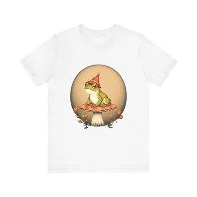 Frog Wearing Hat Sitting Cottagecore T-Shirt