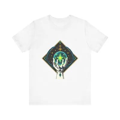 Hand Holding Glowing Crystal Celestial Mystical T-Shirt